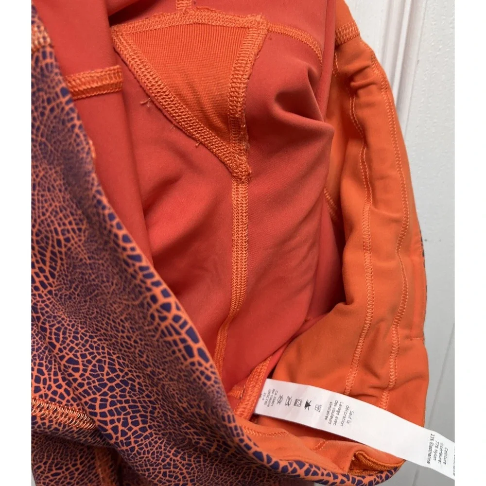 Lululemon Invigorate HR Tight Size 6 Crackle Glaze Orange Excellent 23 L